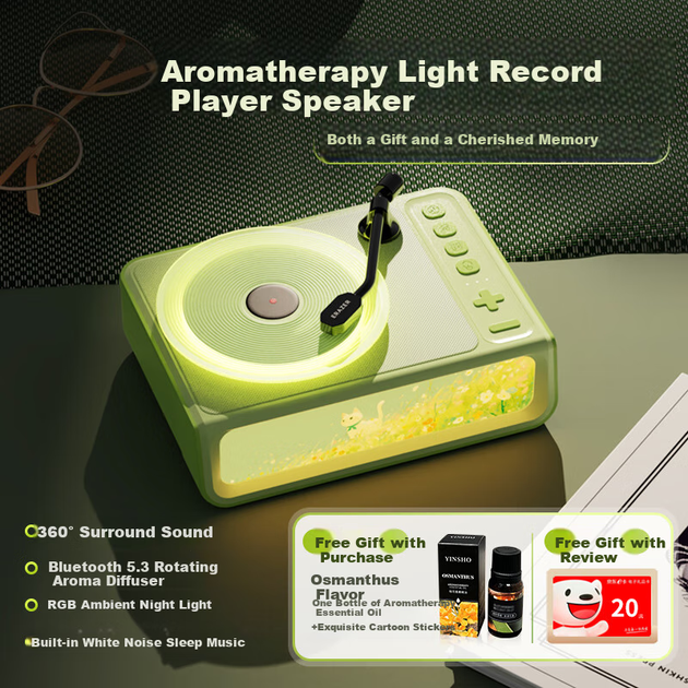 Аромадифузор Lenovo Ecosystem Brand Yinengzhe Music Box Sleep Speaker, високоякісний Bluetooth-колонка, програвач, романтична атмосфера для дівчини чи найкращого друга, практичний та високоякісний пам'ятний подарунок на день народження - зображення 4