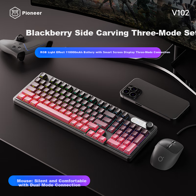 Комплект бездротовий EWEADN V102 Ultra Wireless/Bluetooth 99 клавіш - зображення 3
