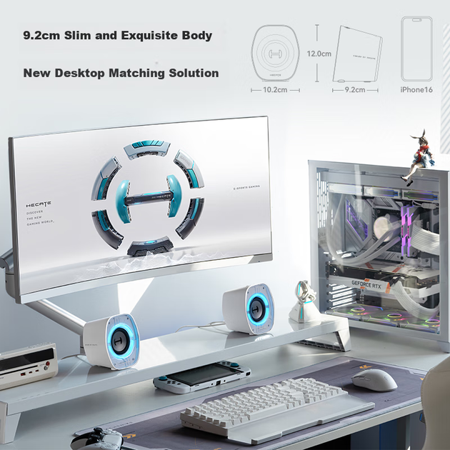 Игровая колонка EDIFIER HECATE G1200, 2.0, Bluetooth, для ПК и ноутбука, ледяная белая - изображение 4