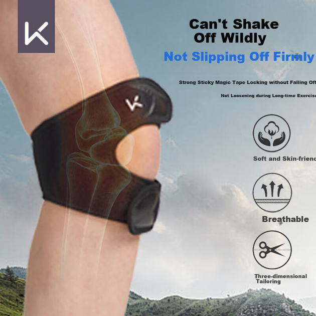 Профессиональный наколенник Keep Patellar Strap для занятий спортом, прыжков со скакалкой, бега и бадминтона. Защита коленного сустава. Комплект из 2 штук. - изображение 10