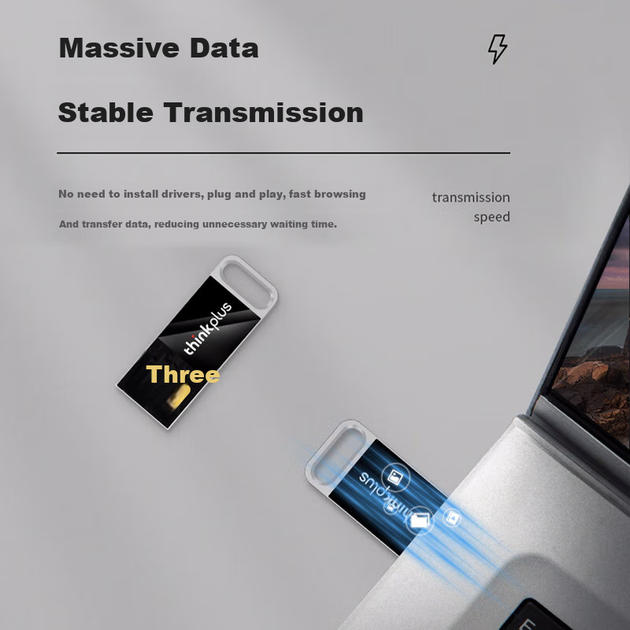 Флеш-накопичувач ThinkPlus Lenovo 32 ГБ, USB 2.0, міні-офісний USB-накопичувач для корпоративних торгів та тендерів, портативна флеш-пам'ять, серія TU80 - изображение 4
