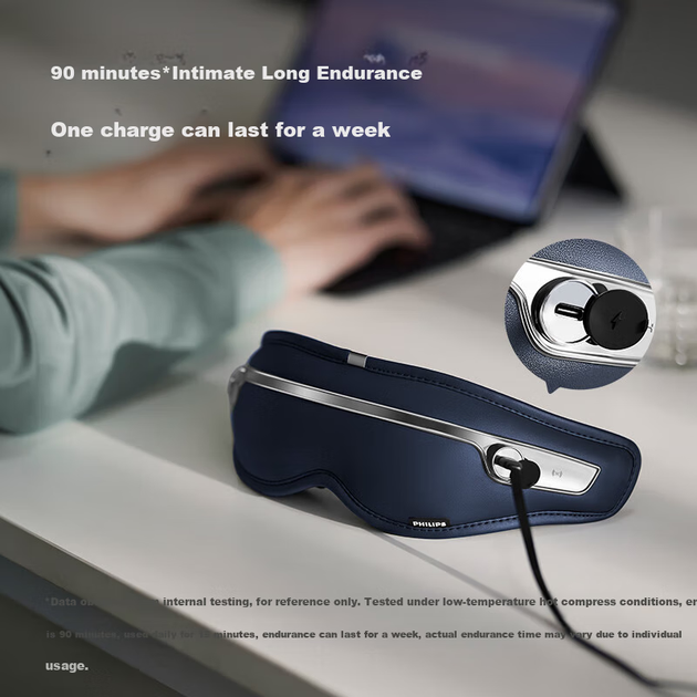 Масажер для очей PHILIPS, багатофункціональний, з вібрацією та підігрівом, для зняття втоми очей, пристрій для догляду за очима для дорослих, Bluetooth-динамік з кістковою провідністю, практичний подарунок на день народження, PPM7303E - зображення 10