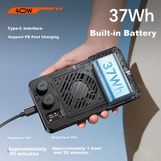 Ulanzi P40 Bi 40W подвійна кольорова температура заповнюючого світла для прямої трансляції, портативний вбудований кишеньковий ліхтарик для фотографії, професійне освітлення, відеосвітло для мобільних телефонів та камер, ліхтарик для приміщень та вулиці - изображение 7