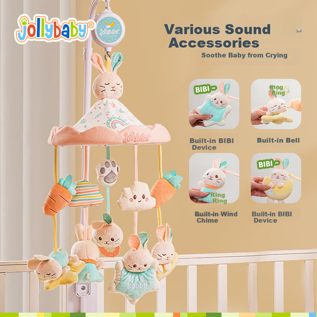 Мобіль Jollybaby для ліжечка музичний підвісний кролик - зображення 6