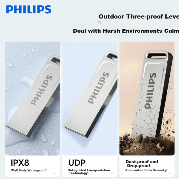 Флеш-накопичувач PHILIPS 64 ГБ USB 2.0, 21UA-F, USB-накопичувач великої ємності, стильний дизайн, легкий та портативний, підходить для навчання, офісної роботи та комп'ютерних торгів - зображення 7
