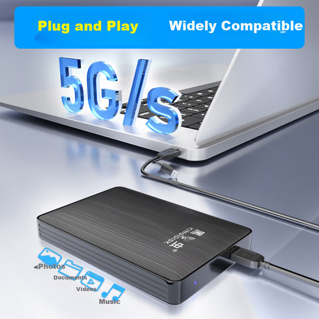 Heijiachong (KINGIDISK) 1TB USB3.0 External Hard Drive K Series Pro Dual Disk Backup 2.5-Inch Business Black Compact Portable K100 Pro - изображение 5