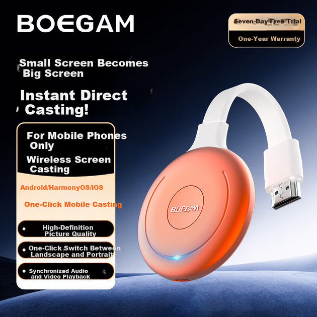 Беспроводной HDMI-приемник BOEGAM BG-1S для трансляции экрана телефона на ТВ и проектор - изображение 4