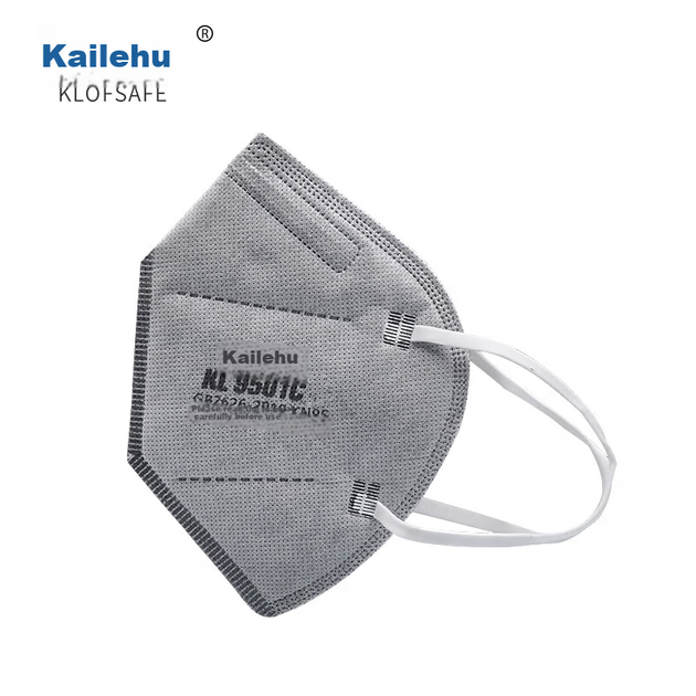 Маска Kailehu KL9501C KN95 з активованим вугіллям, без клапана, сіра, 50 шт. - зображення 6