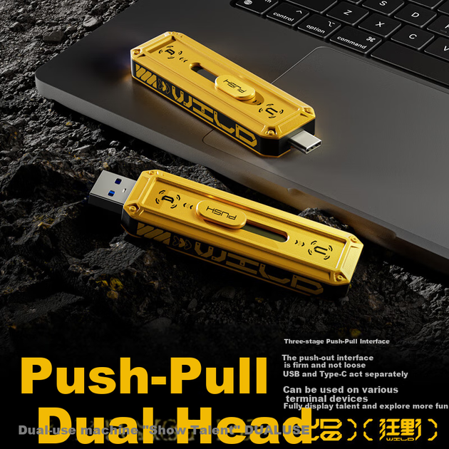 Твердотільний флеш-накопичувач MOVE SPEED 128 ГБ, USB 3.2/Type-C, подвійний інтерфейс, портативний жорсткий диск для телефону та комп'ютера, високошвидкісний мобільний накопичувач великої ємності, швидкість читання 1090 МБ/с - изображение 5