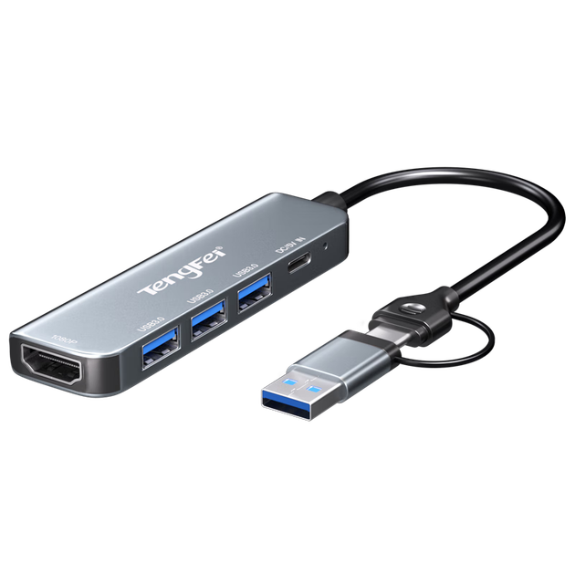 Док-станция расширения Tengfei USB TYPEC Two-In, конвертер телефона в HDMI, концентратор, внешняя видеокарта для ноутбука, проектор, адаптер для компьютера и телевизора, кабель для зеркального отображения экрана. - Фото 4 Док-станция расширения Tengfei USB TYPEC Two-In, конвертер телефона в HDMI, концентратор, внешняя видеокарта для ноутбука, проектор, адаптер для компьютера и телевизора, кабель для зеркального отображения экрана. - изображение 4