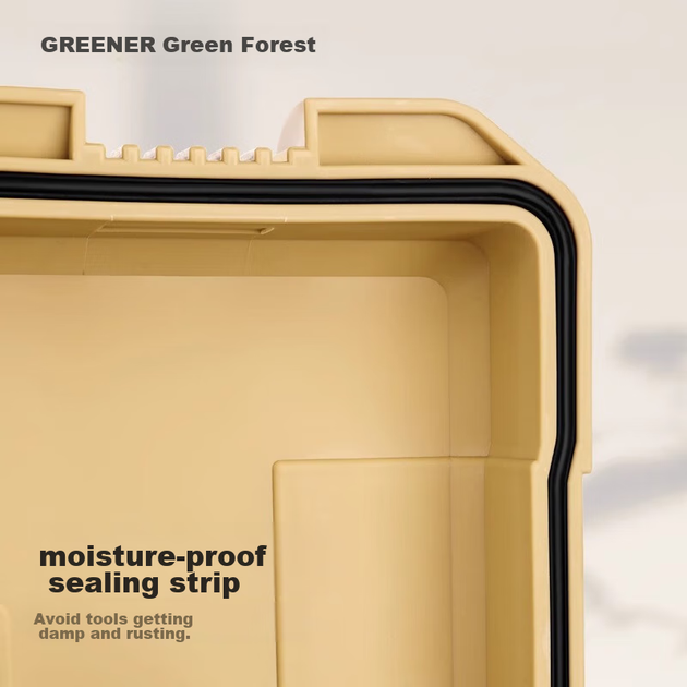 Ящик для инструментов GREENER, 20-дюймовый ящик для хранения, многофункциональный органайзер для инструментов промышленного класса, набор электроинструментов для домашнего использования, большой водонепроницаемый набор, устанавливаемый в автомобиль. - изображение 8