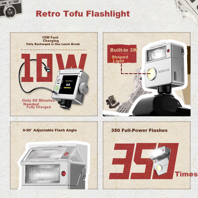 Портативний міні-спалах Sidande Tofu T1 Retro з функцією «гарячий башмак» для Sony Fuji Nikon Panasonic Leica Olympus Canon DSLR бездзеркальних камер - Фото 10 Портативний міні-спалах Sidande Tofu T1 Retro з функцією «гарячий башмак» для Sony Fuji Nikon Panasonic Leica Olympus Canon DSLR бездзеркальних камер - изображение 10