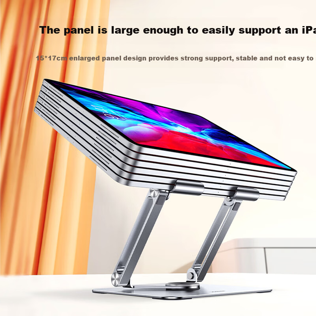 Подставка для планшета Ugreen iPad, настольная, для телефона, планшета, компьютера, прикроватная, металлическая, вращающаяся, складная, совместима с диагональю экрана 13 дюймов. - изображение 5