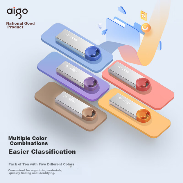 USB-флеш-накопичувач Aigo 16 ГБ USB 2.0 Bid U212, у коробці, для компаній та підприємств, професійний флеш-накопичувач для торгів, упаковка з десяти штук, невелика ємність та компактний металевий USB-накопичувач, у коробці за кращу ціну - изображение 4