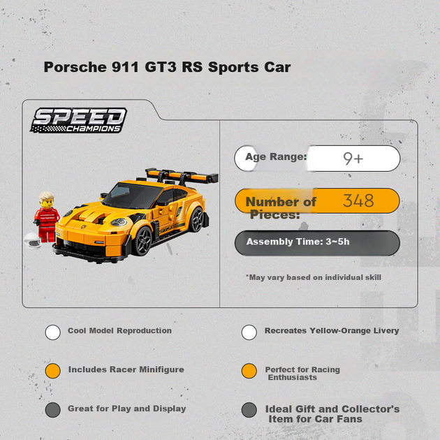 Конструктор LEGO «Гонки» 77239 «Суперкар Porsche 911» — игрушка для детей, мальчиков и девочек, подарок на День матери. - изображение 4