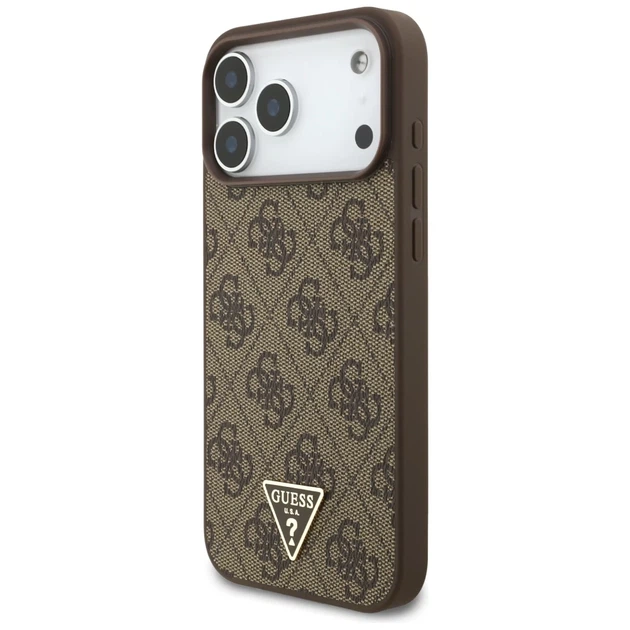 Чохол Guess 4G Strap Triangle Logo для iPhone 17 Pro Max Brown with MagSafe (GUHMP17XP4TSDPPSW) - зображення 3