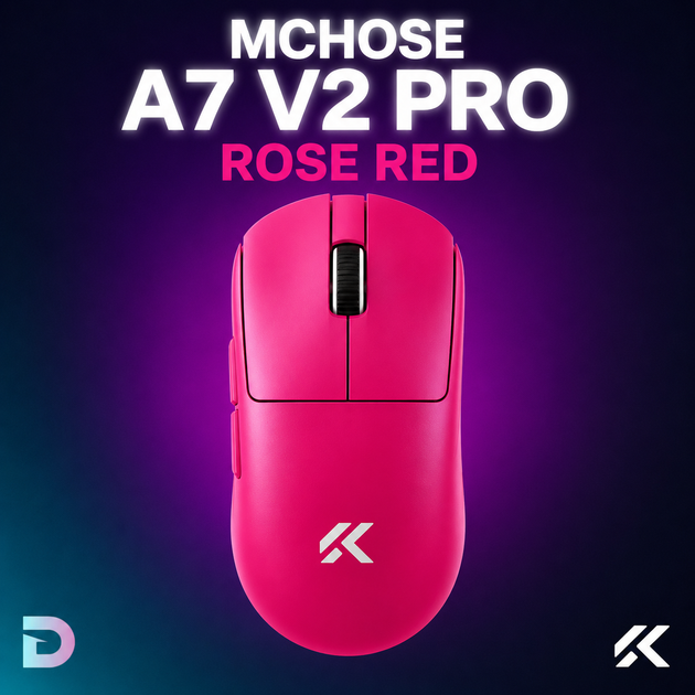 Ігрова безповідна мишка Mchose A7 V2 PRO Rose Red 8000 Ггц - Фото 4 Ігрова безповідна мишка Mchose A7 V2 PRO Rose Red 8000 Ггц - зображення 4