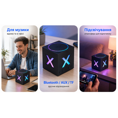Bluetooth-колонка BOROFONE RUBIK CUBE BR101BL - зображення 3