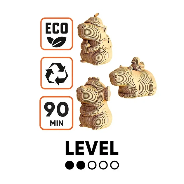 3D Пазл Картонний Cartonic Тріо Капібар 3 в 1 CAPYBARA TRIO TRIO 201 деталь - Фото 8 3D Пазл Картонний Cartonic Тріо Капібар 3 в 1 CAPYBARA TRIO TRIO 201 деталь - зображення 8
