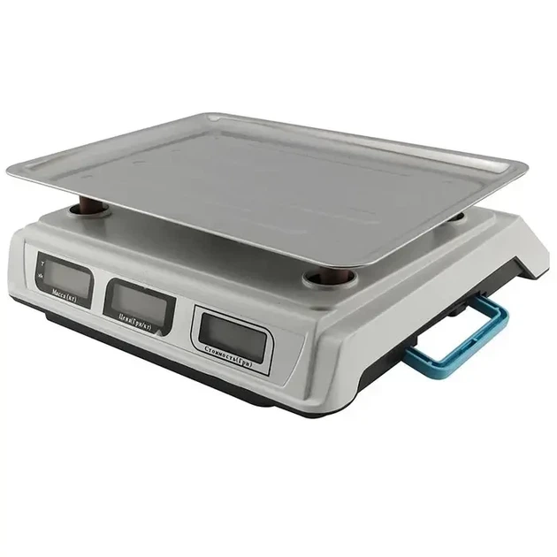 Весы торговые Crownberg CB-5006 до 50 кг электронные с аккумулятором 6V платформа из нержавейки - Фото 3 Весы торговые Crownberg CB-5006 до 50 кг электронные с аккумулятором 6V платформа из нержавейки - изображение 3