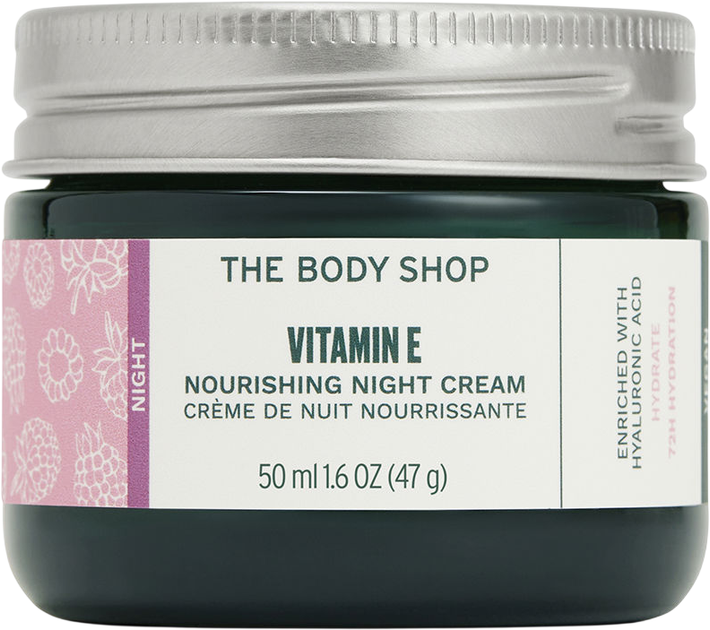 Нічний крем для обличчя The Body Shop Vitamin E зволожувальний 50 мл (5028197270032) - Фото 1 Нічний крем для обличчя The Body Shop Vitamin E зволожувальний 50 мл (5028197270032) - зображення 1