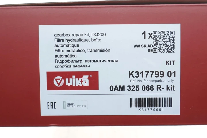 К-т фільтра гідравлічного АКПП Vika K31779901 Skoda Superb, Octavia, Fabia, Yeti, Roomster; Volkswagen Passat, Golf, Polo, Touran, Jetta; Audi A3, A1; Seat Leon, Ibiza, Toledo 0AM325025D, 0AM325066AC, 0AM325066AE - изображение 2