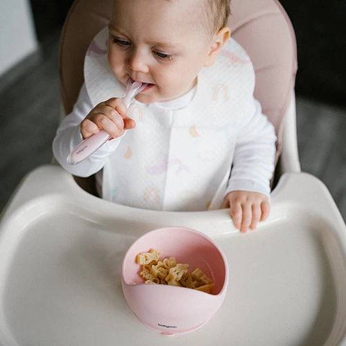 Ложечка силіконова гнучка BabyOno рожевий - зображення 5