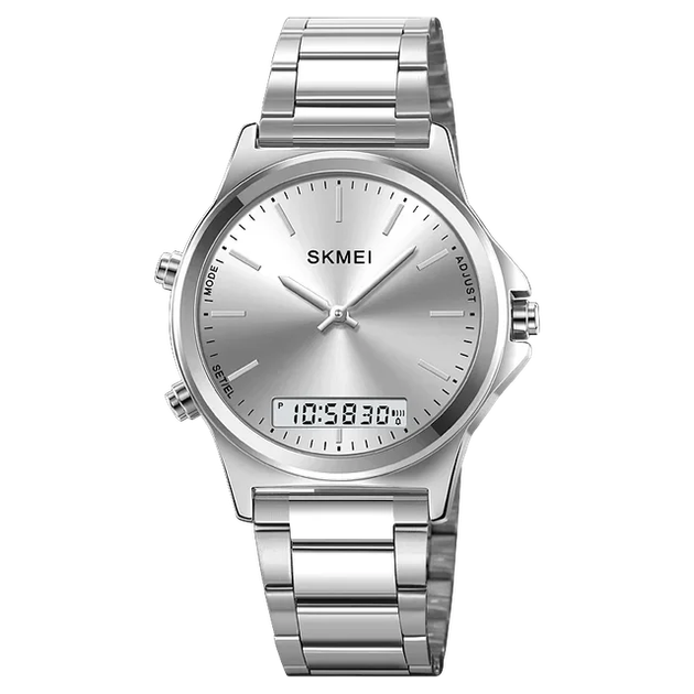 Наручний годинник SKMEI 2120 Dual-Display Round Stainless Steel Men’s Watch - Фото 1 Наручний годинник SKMEI 2120 Dual-Display Round Stainless Steel Men’s Watch - изображение 1