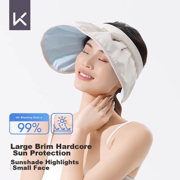 Солнцезащитная шляпа Keep Sun Protection Hat, для активного отдыха [защита от УФ-излучения], летняя широкополая шляпа для походов, цвет Moon White. - изображение 4