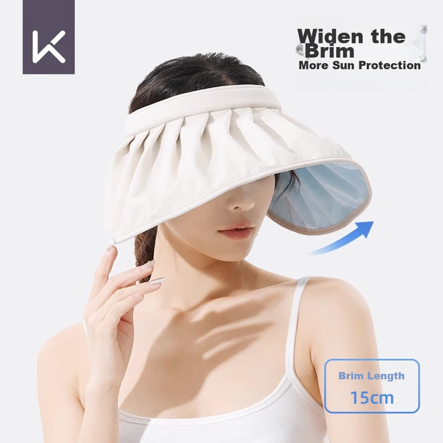 Солнцезащитная шляпа Keep Sun Protection Hat, для активного отдыха [защита от УФ-излучения], летняя широкополая шляпа для походов, цвет Moon White. - изображение 6