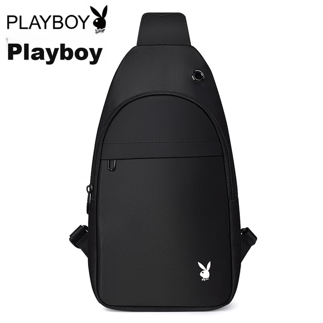 Сумка PLAYBOY Crossbody, чоловіча нагрудна сумка, сумка через плече, багатофункціональний рюкзак-слінг, повсякденний чохол для телефону на природі, чорний - зображення 6