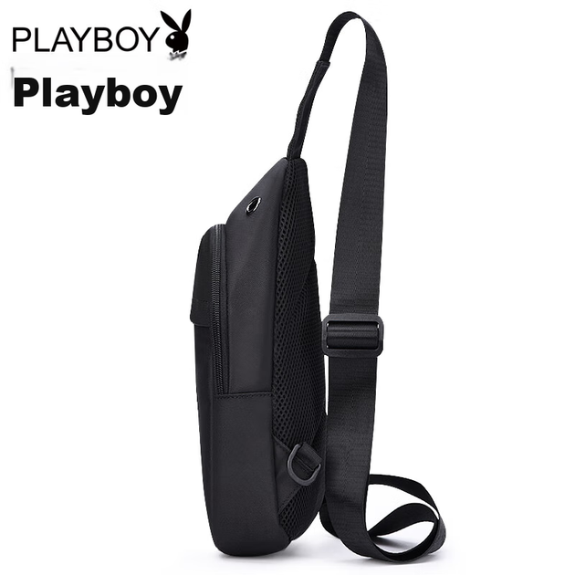 Сумка PLAYBOY Crossbody, чоловіча нагрудна сумка, сумка через плече, багатофункціональний рюкзак-слінг, повсякденний чохол для телефону на природі, чорний - зображення 8