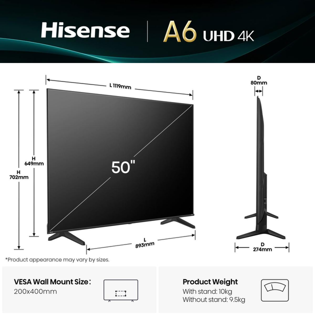 Телевизор HISENSE - 50A6Q - Фото 2 Телевизор HISENSE - 50A6Q - изображение 2
