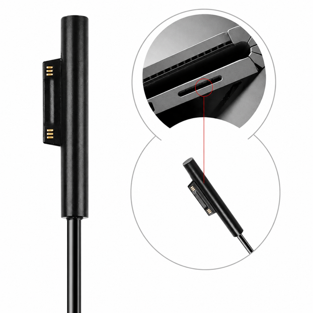 Type-C кабель для Microsoft Surface Pro X, 8, 7, 6, 5, 4, 3 та Surface Book 2/1 78253 - Фото 3 Type-C кабель для Microsoft Surface Pro X, 8, 7, 6, 5, 4, 3 та Surface Book 2/1 78253 - изображение 3