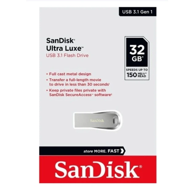 Флеш-накопичувач SanDisk USB 3.1 Ultra Luxe 32Gb (150Mb/s) - Фото 2 Флеш-накопичувач SanDisk USB 3.1 Ultra Luxe 32Gb (150Mb/s) - изображение 2