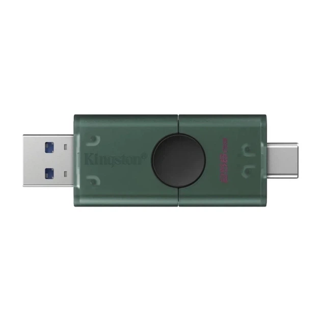 Флеш-накопичувач Kingston 256GB DataTraveler DuoG2 USB-A + USB-C 3.2 Gen 1 Black/Green - зображення 3
