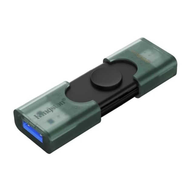 Флеш-накопичувач Kingston 256GB DataTraveler DuoG2 USB-A + USB-C 3.2 Gen 1 Black/Green - зображення 4