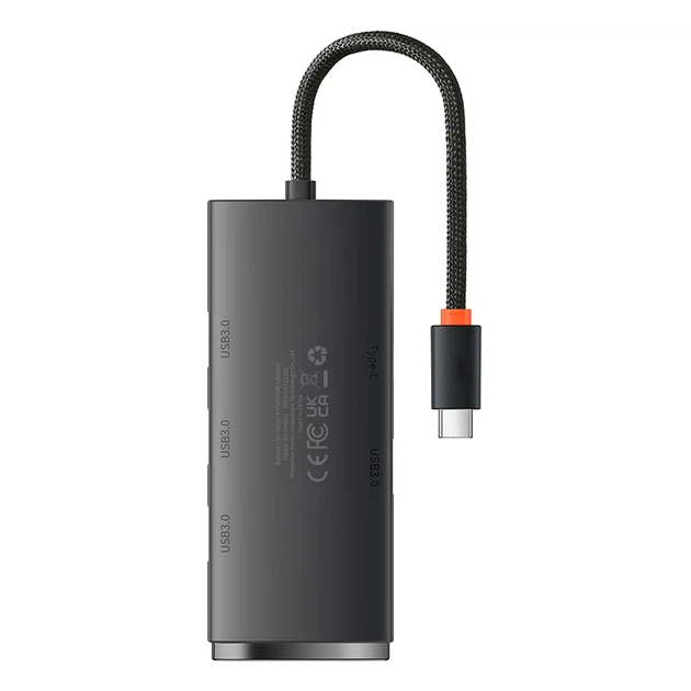 USB-хаб Baseus Lite Series 4-Port Type-C HUB Adapter (Type-C to USB 3.0*4) 25cm Black - Фото 4 USB-хаб Baseus Lite Series 4-Port Type-C HUB Adapter (Type-C to USB 3.0*4) 25cm Black - зображення 4