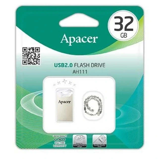 Флеш-накопичувач Apacer USB 2.0 AH111 32GB Crystal - Фото 2 Флеш-накопичувач Apacer USB 2.0 AH111 32GB Crystal - зображення 2
