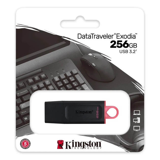 Флеш-накопичувач Kingston USB 3.2 DT Exodia 256GB Black/Pink - Фото 2 Флеш-накопичувач Kingston USB 3.2 DT Exodia 256GB Black/Pink - зображення 2
