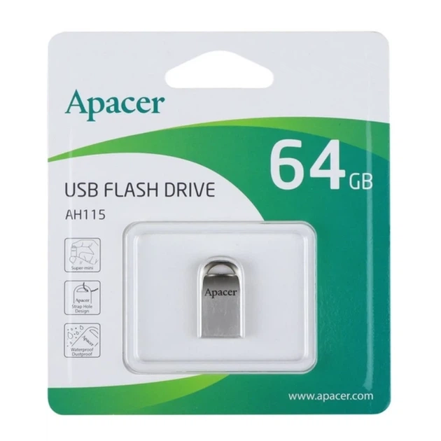 Флеш-накопичувач Apacer USB 2.0 AH111 64GB Crystal - Фото 2 Флеш-накопичувач Apacer USB 2.0 AH111 64GB Crystal - изображение 2