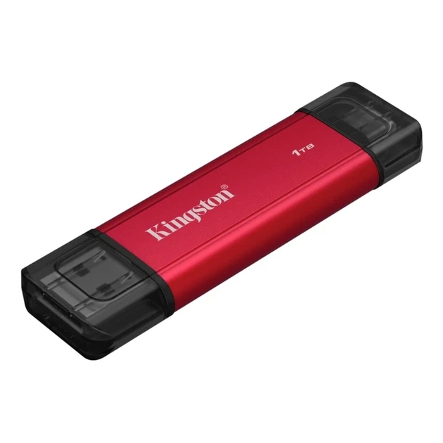 Портативний SSD Kingston Dual USB-A/C 1TB Dual Portable 1050MB/s USB 3.2 Gen 2 Red/Black - изображение 4