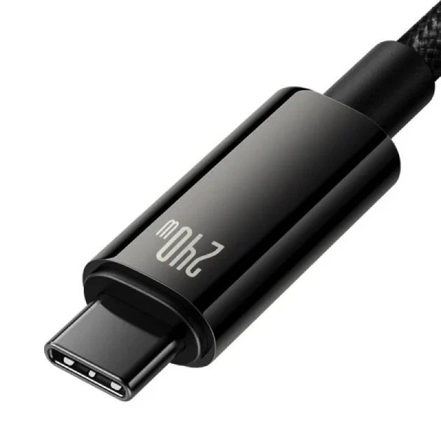 Кабель Baseus Tungsten Gold Fast Charging Data Cable Type-C to Type-C 240W 2m Black - Фото 4 Кабель Baseus Tungsten Gold Fast Charging Data Cable Type-C to Type-C 240W 2m Black - изображение 4