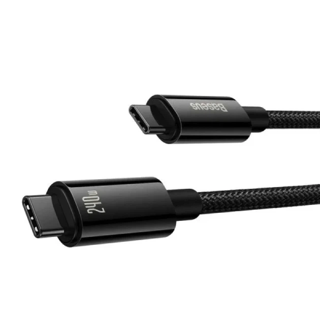 Кабель Baseus Tungsten Gold Fast Charging Data Cable Type-C to Type-C 240W 2m Black - Фото 5 Кабель Baseus Tungsten Gold Fast Charging Data Cable Type-C to Type-C 240W 2m Black - изображение 5