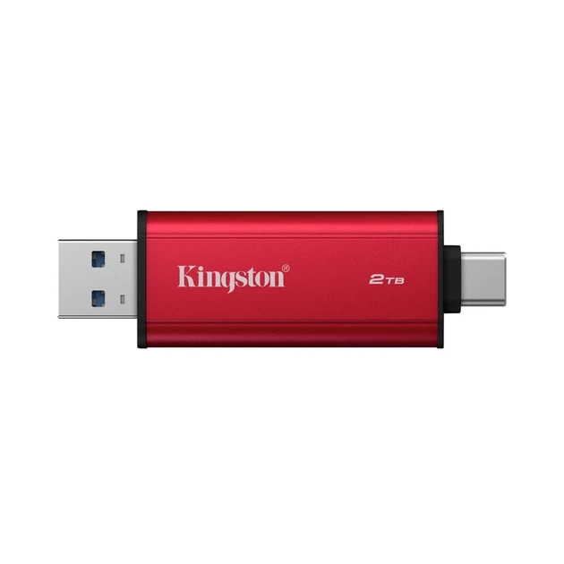 Портативний SSD Kingston Dual USB-A/C 2TB Dual Portable 1050MB/s USB 3.2 Gen 2 Red/Black - изображение 4