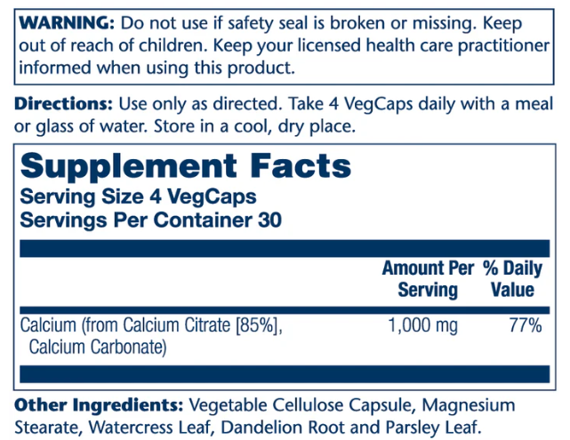 Кальцій Solaray Calcium Citrate 1000 mg, 120 каплет - зображення 2