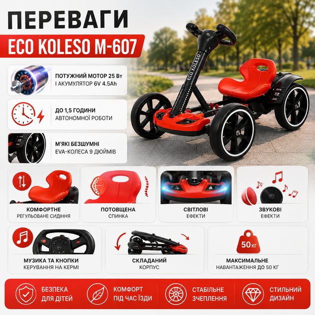 Електромобіль Eco Koleso M-6072 - зображення 4