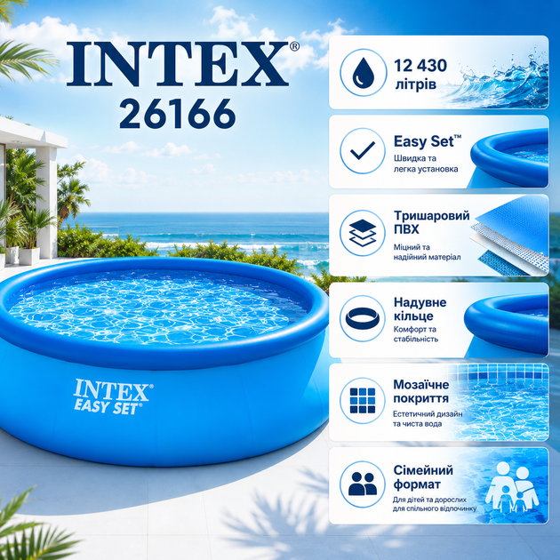 Надувний басейн Intex Easy Set 26166 - зображення 3