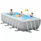 Сімейний каркасний басейн Intex 26790 400x200x122 см з ПВХ для дачі Прямокутний басейн великий Об'єм 8000 л Сірий каркасний басейн для сім’ї Басейн для саду та відпочинку - зображення 15