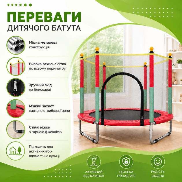 Детский батут с защитной сеткой — безопасные и активные игры каждый день - изображение 3